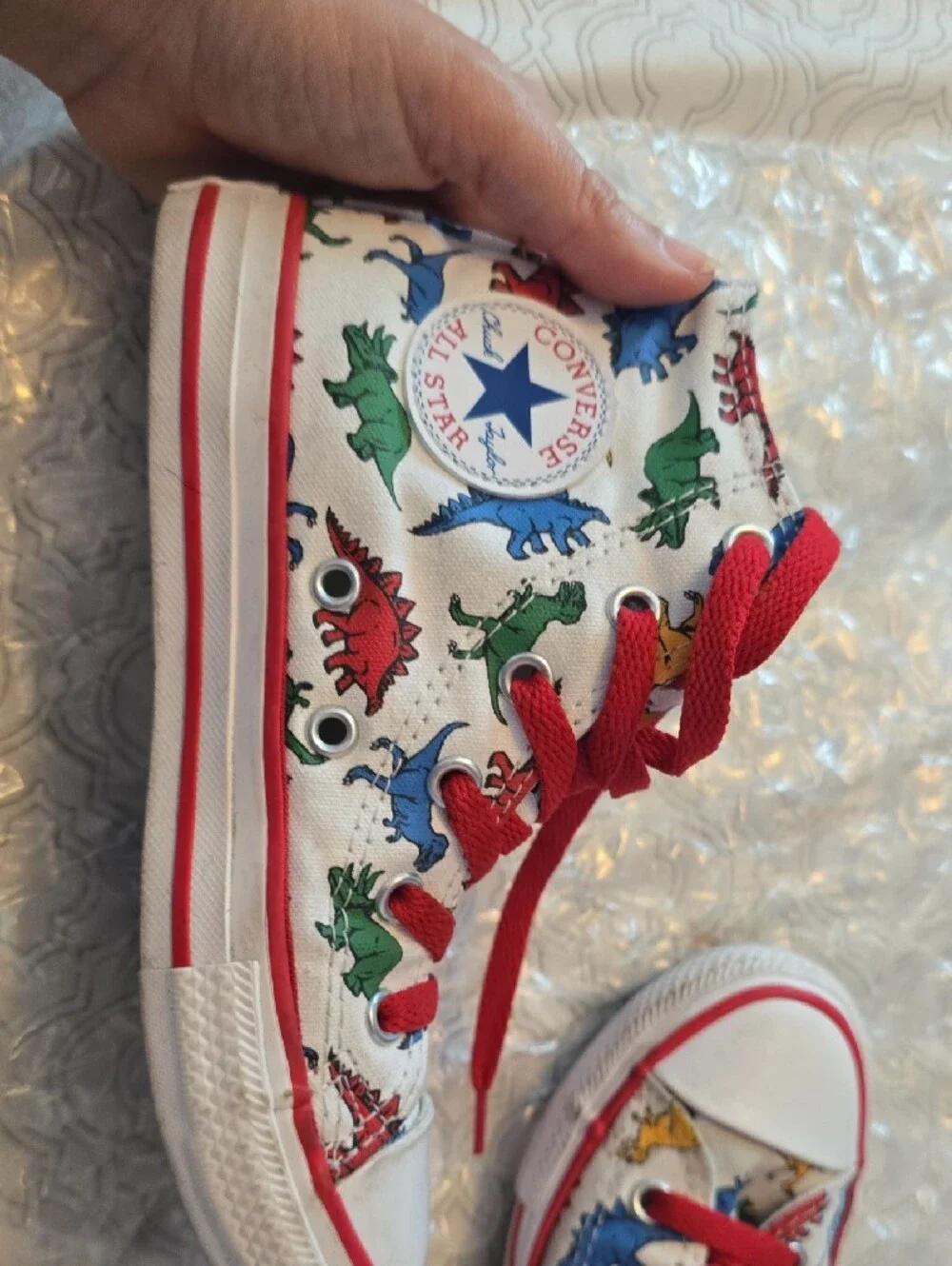 Converse Kids Size 13 Dinosaur Hi-Tops